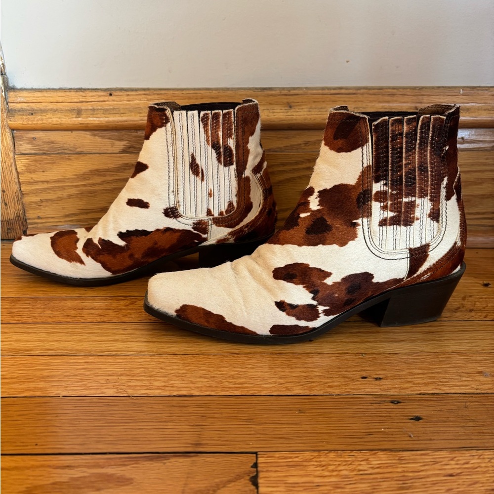 Zara Calf Hair Ankle Boots, size 8